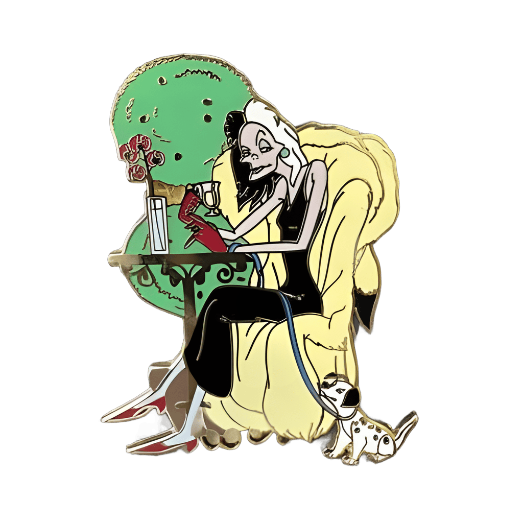 Cruella De Vil with pup Disney pin