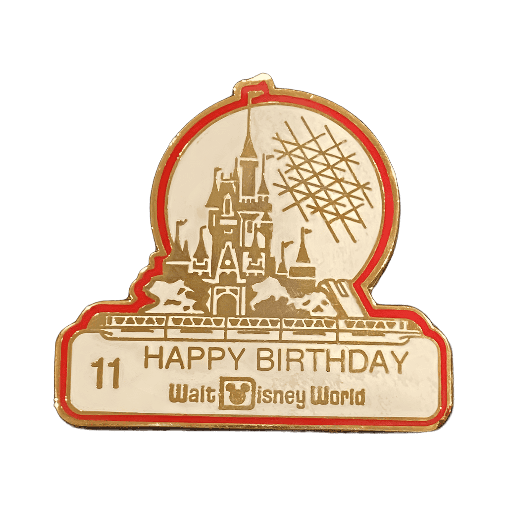 Cinderella Castle and Spaceship Earth (Happy 11th Birthday) Disney pin