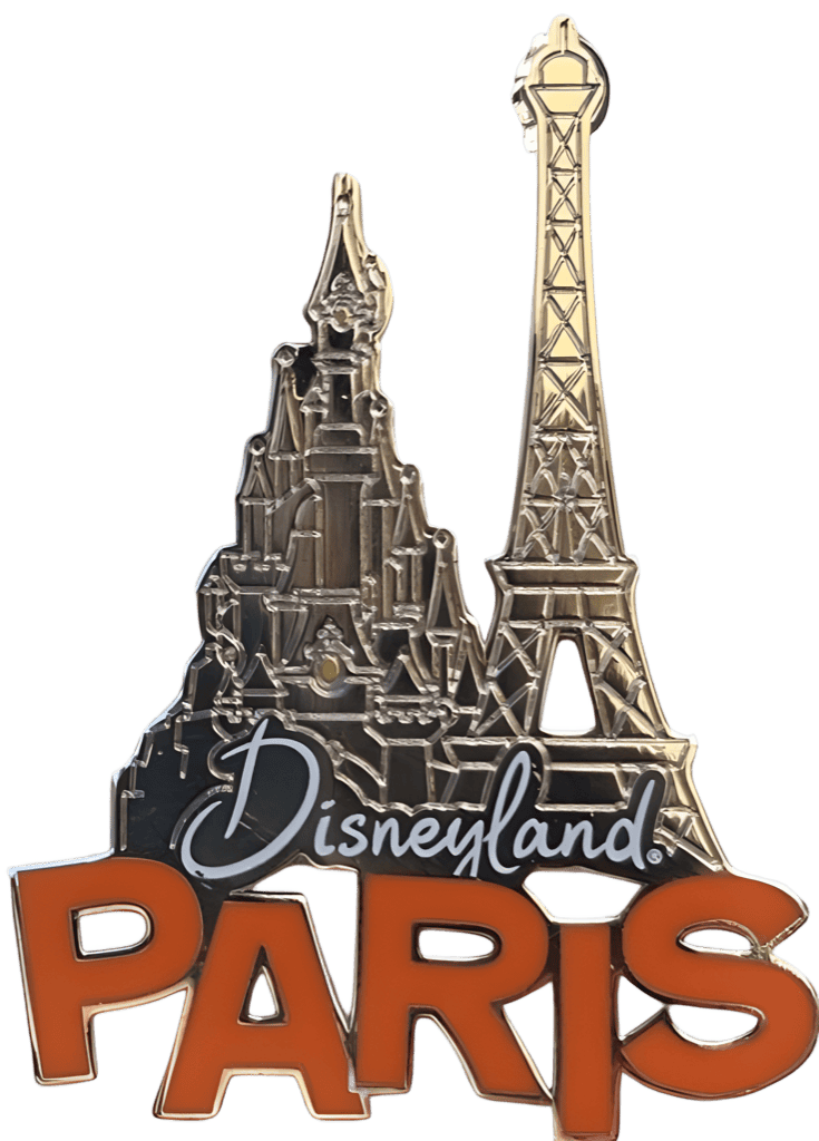 Castle and Eiffle Tower Disney pin