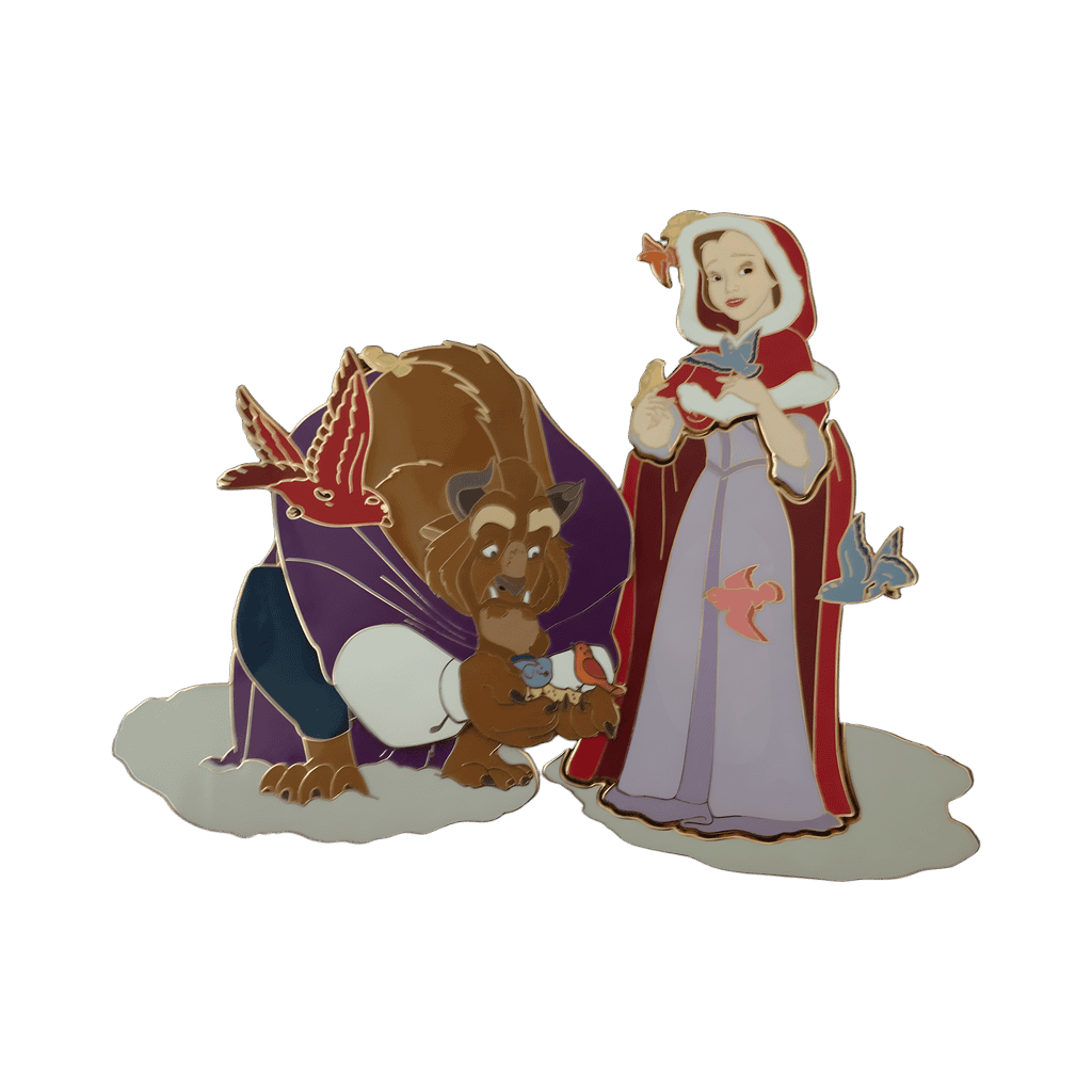 Belle and Beast Feeding Birds (Super Jumbo) Disney pin