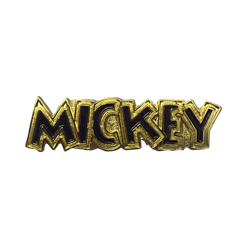 Mickey Gold and Black Name Disney pin