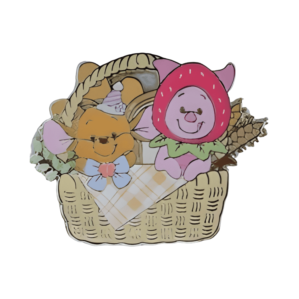 Piglet and Roo in a Bread Basket Disney pin
