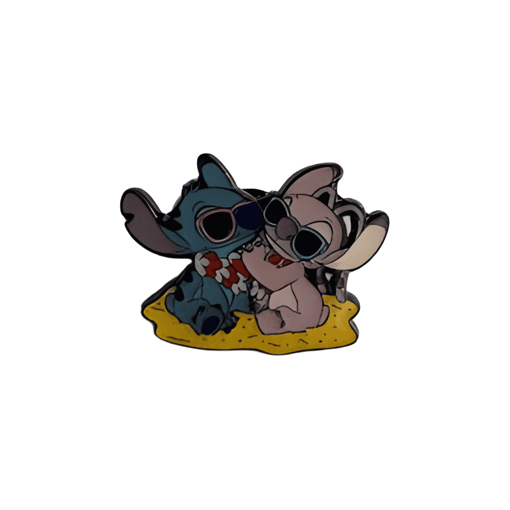 Stitch and Angel wearing leis Disney pin