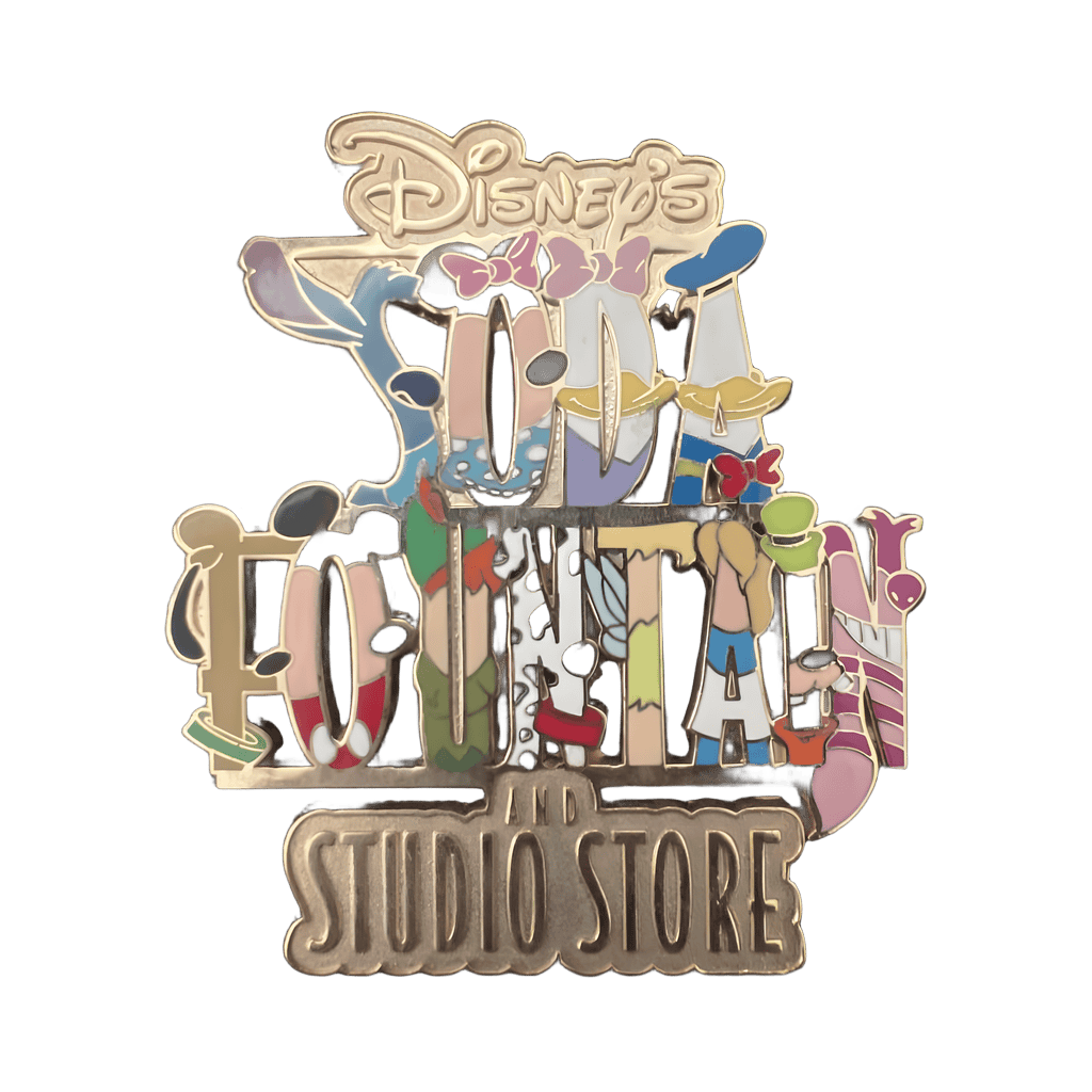 Disney's Soda Fountain and Studio Store Logo — Character Letters Disney pin