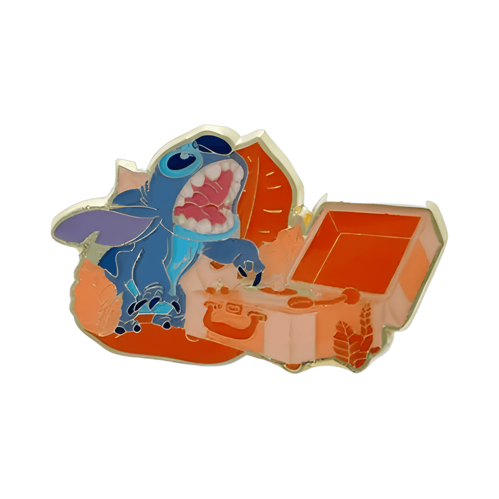 Stitch with Record Player in Orange Disney pin