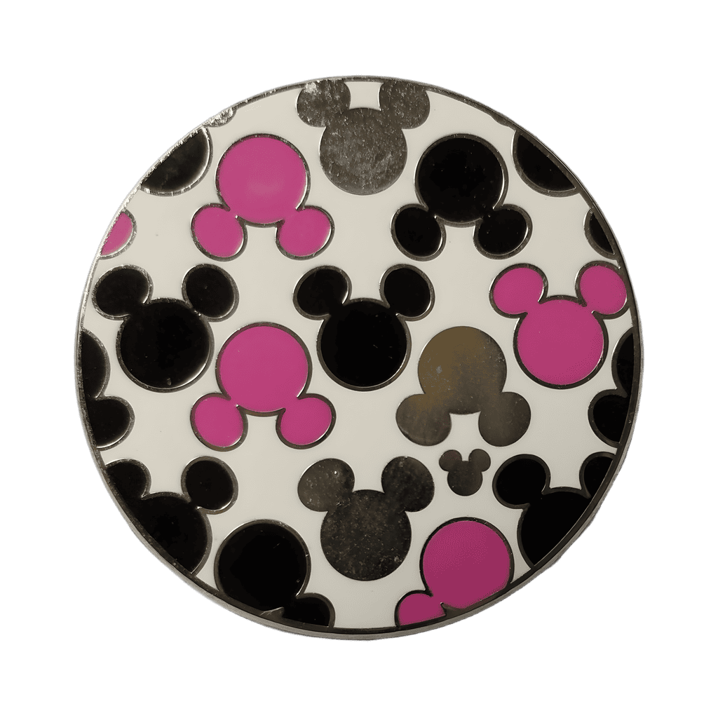 Black, Silver, and Pink Disney pin