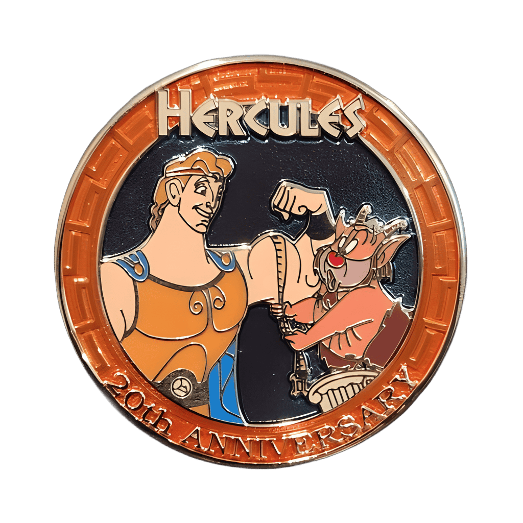 Phil measuring Hercules Disney pin