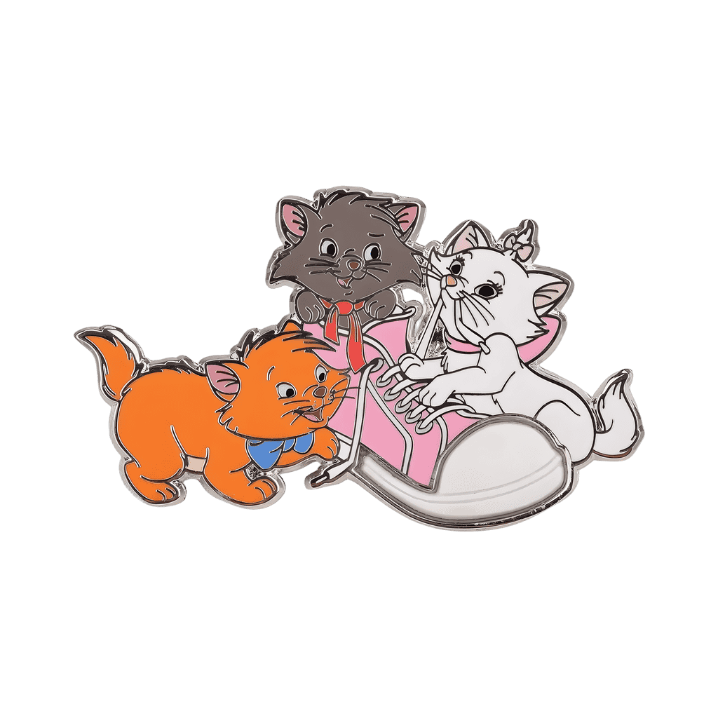 Kittens playing with shoe Disney pin