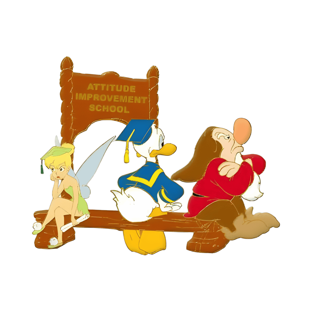 Tink, Donald, Grumpy - Attitude Improvement School Disney pin