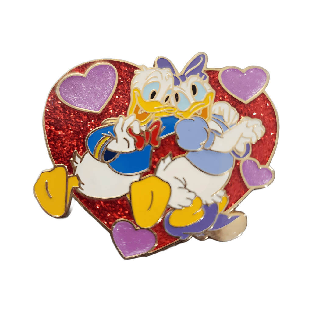 Donald and Daisy Duck with Hearts Disney pin