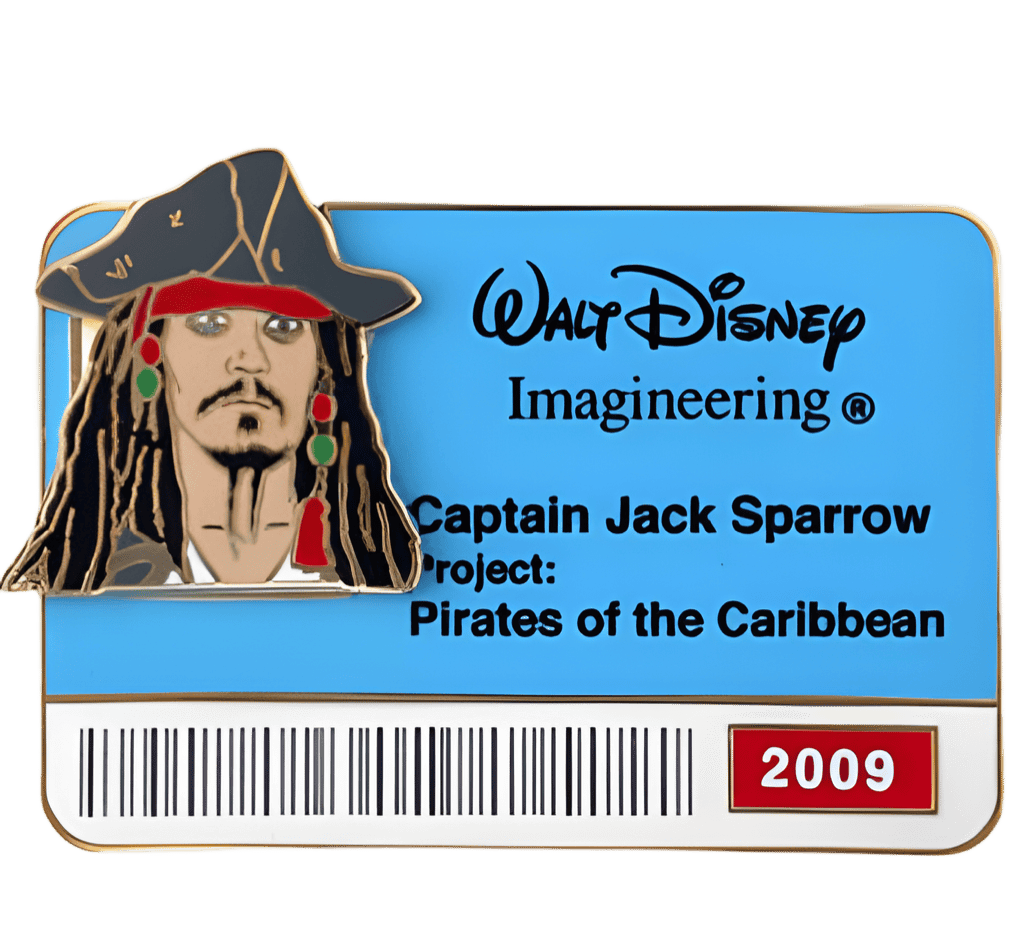 Captain Jack Sparrow ID Badge Disney pin