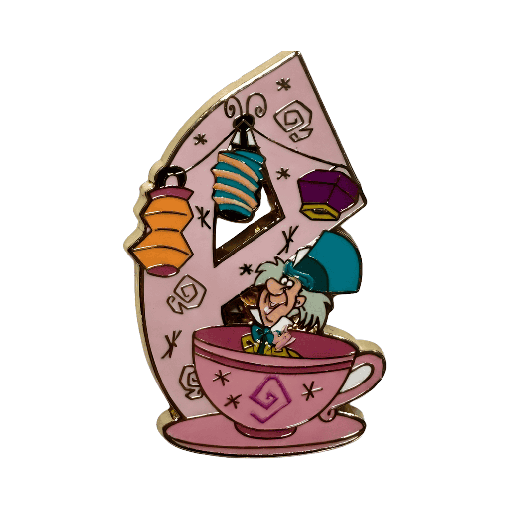 "E" Mad Tea Party Disney pin
