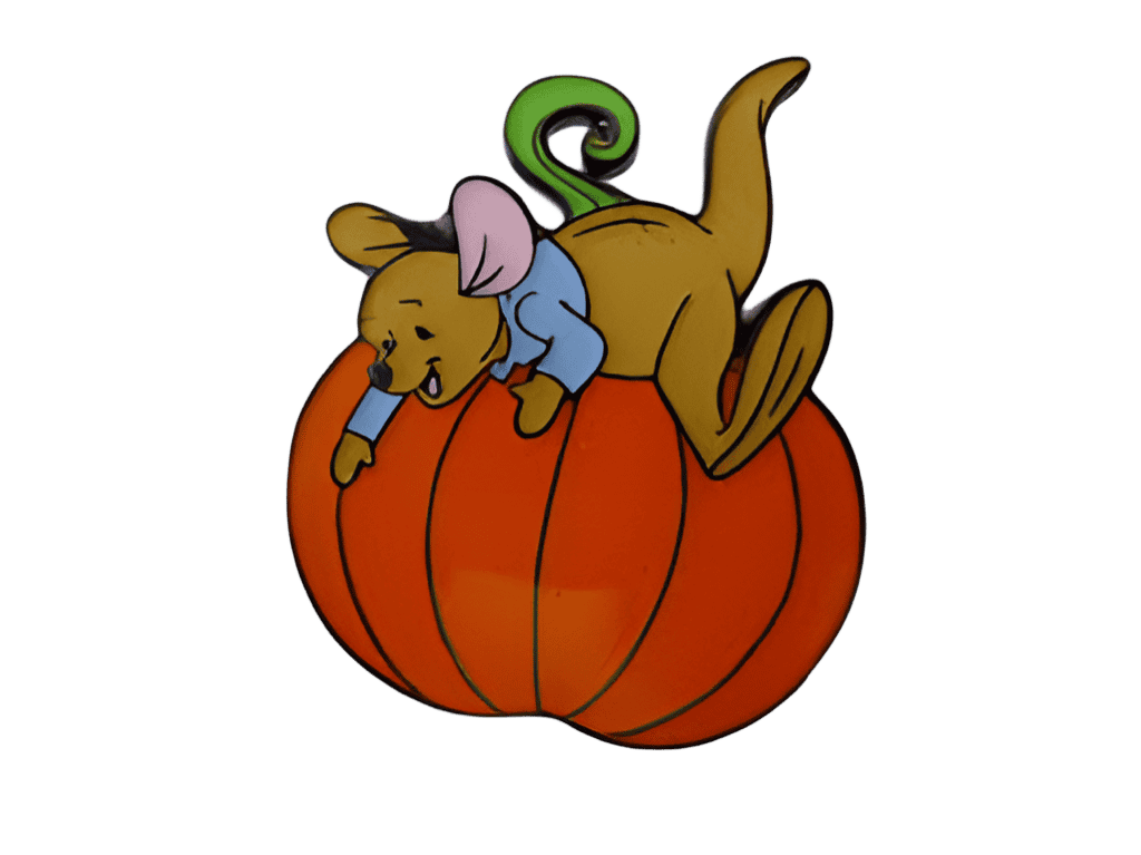 Roo making jack-o-lantern Disney pin