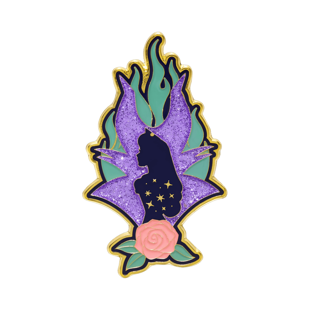 Sleeping Beauty and Maleficent Silhouette with Glitter Disney pin