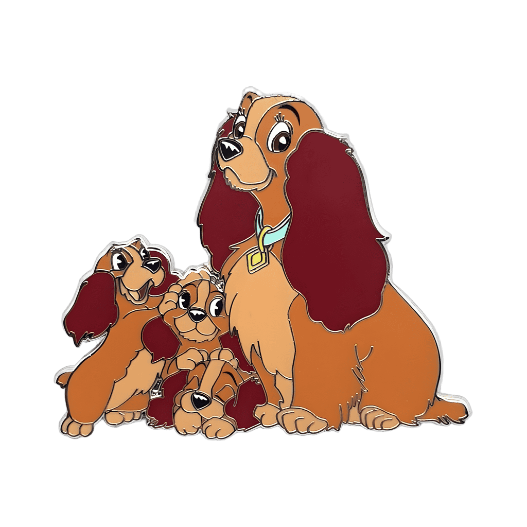 Lady with Puppies Silver Disney pin