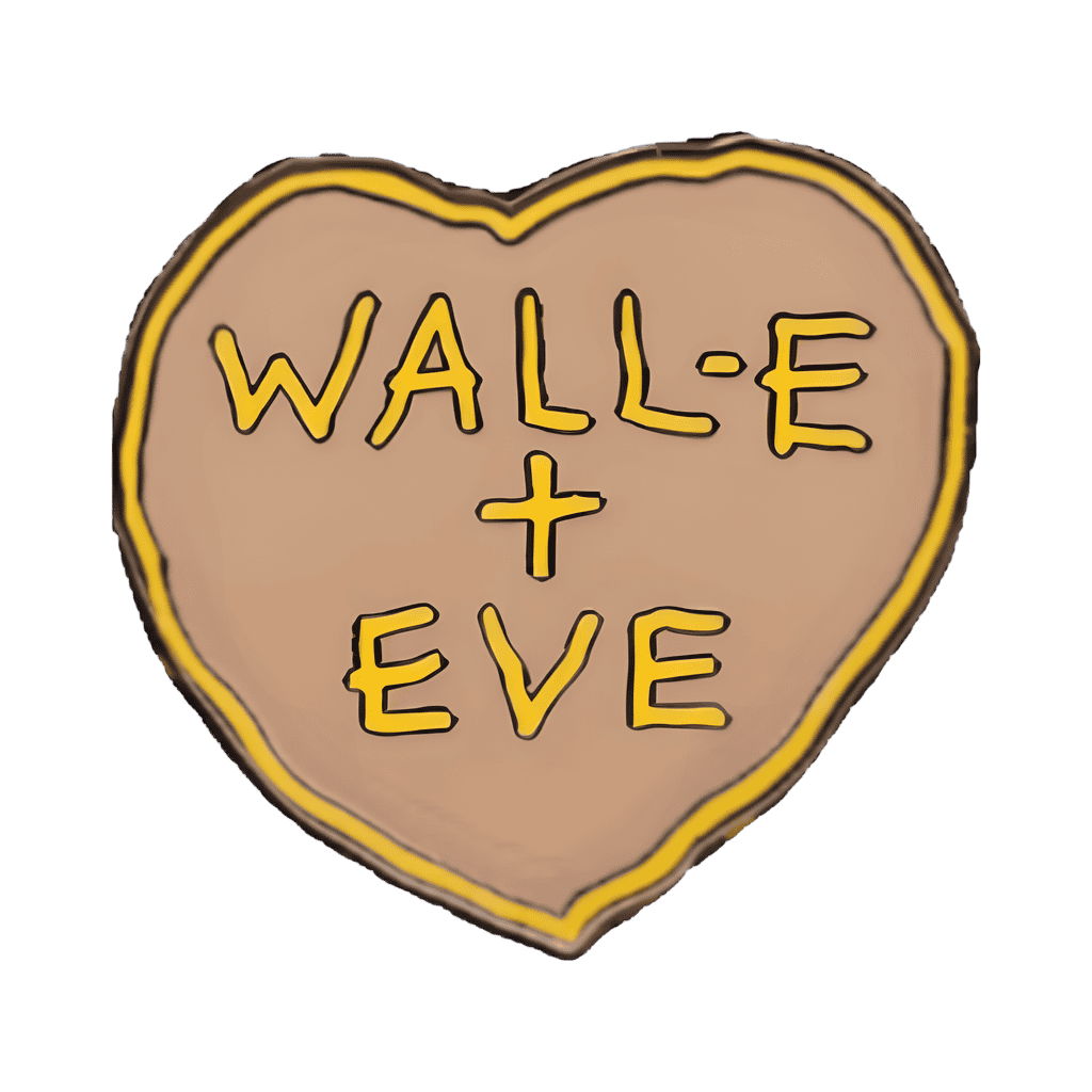 Wall-e E + Eve Heart Disney pin
