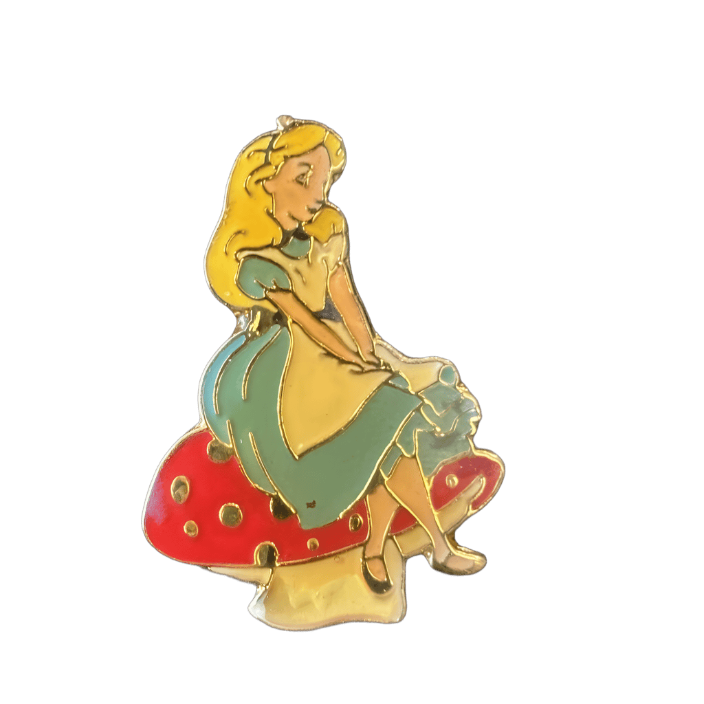 Alice Sitting on Red Mushroom Disney pin