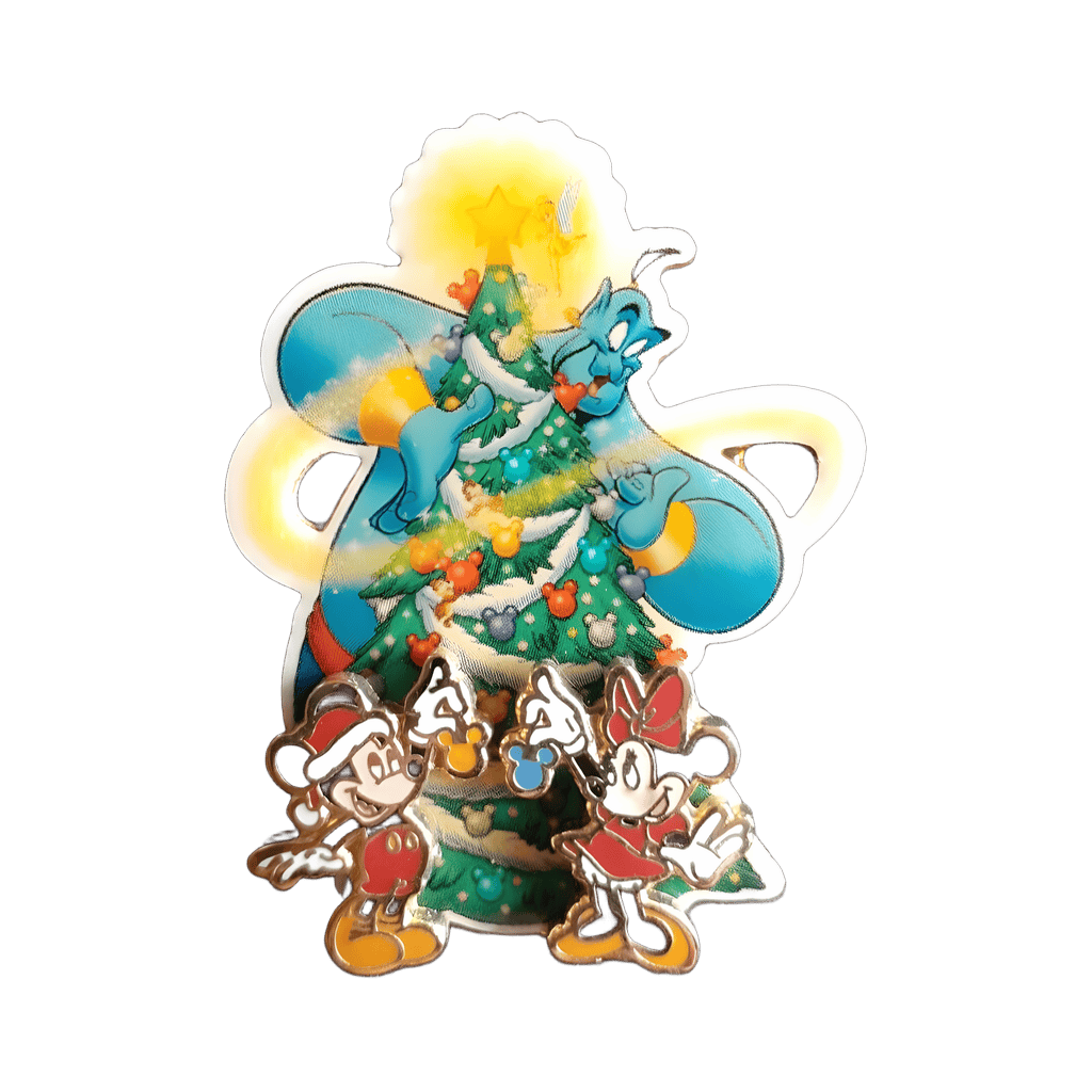 Cast Member Exclusive - Mickey, Minnie and Genie Decorating a Christmas Tree Disney pin