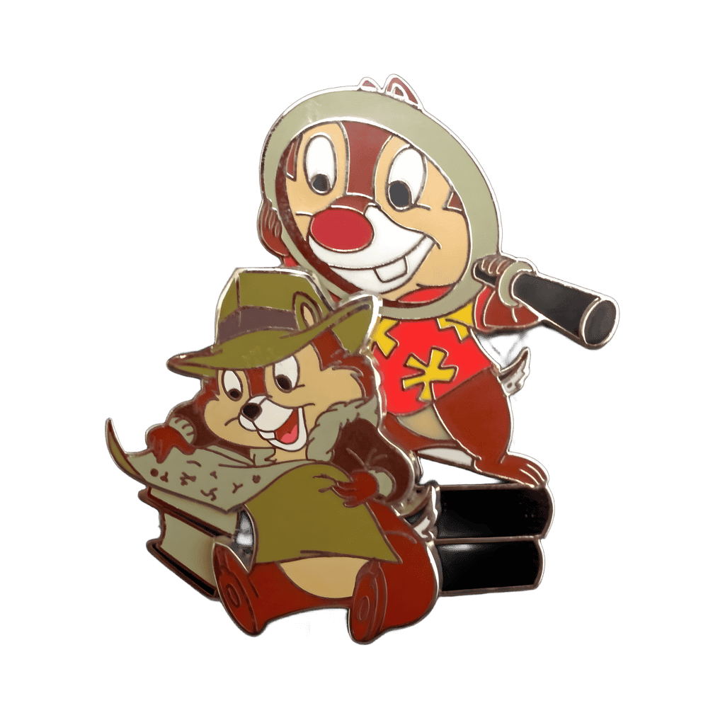 Chip and Dale with Cipher and Magnifying Glass Disney pin