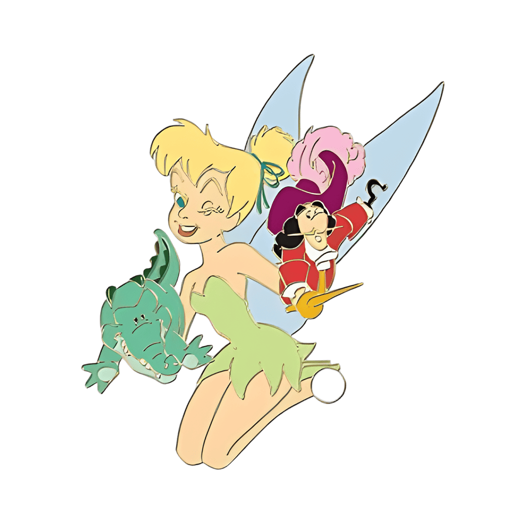 Tinker Bell, Captain Hook and Tick Tock Disney pin