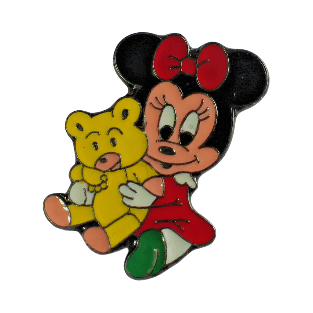 Baby Minnie Mouse Sitting with Yellow Bear Disney pin