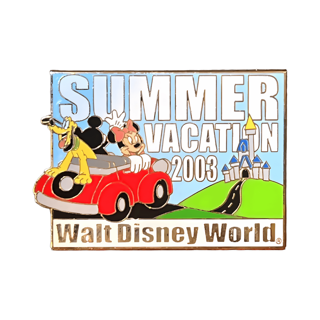 Mickey, Minnie & Pluto Driving to Castle Disney pin