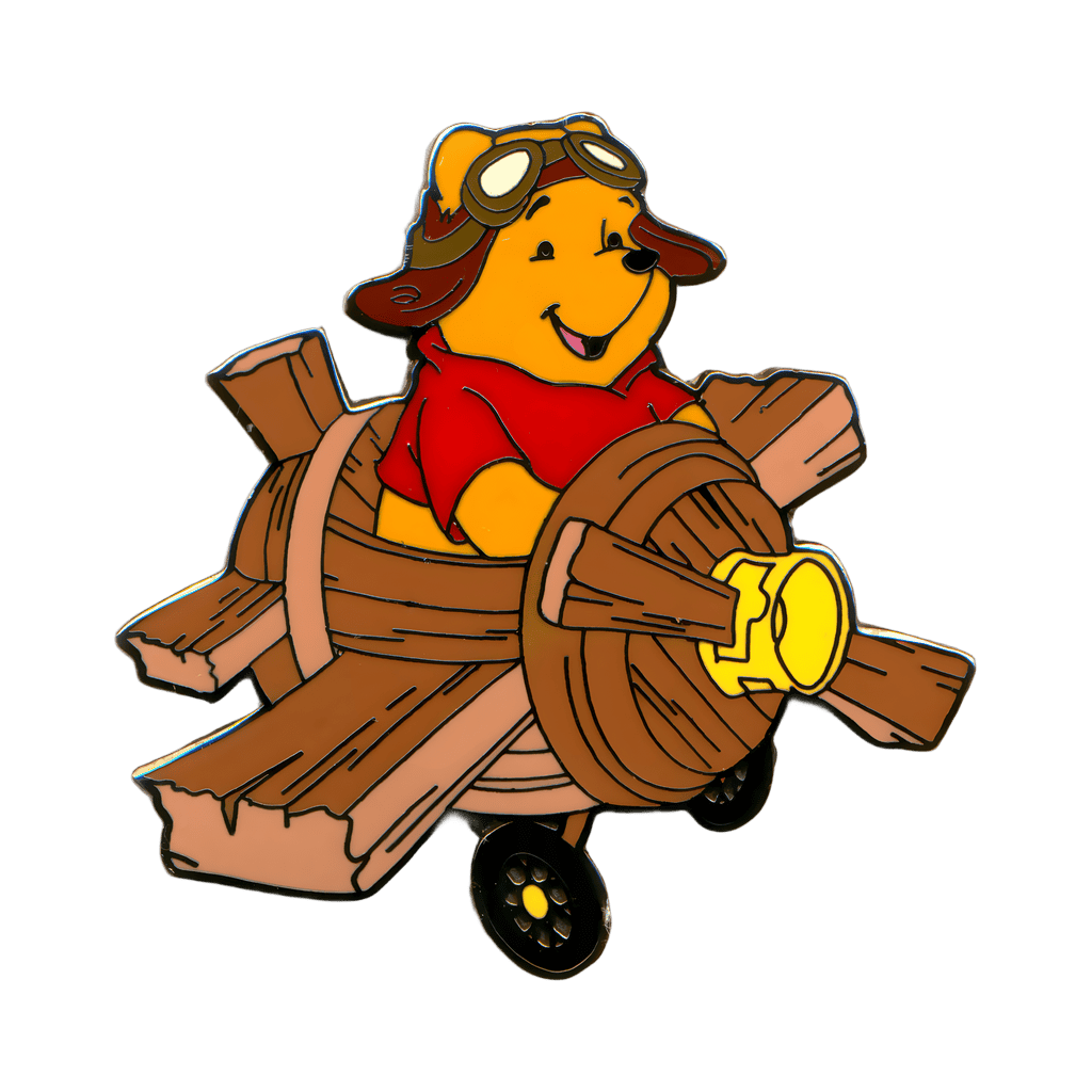 Winnie the Pooh Flying a Wooden Plane Disney pin