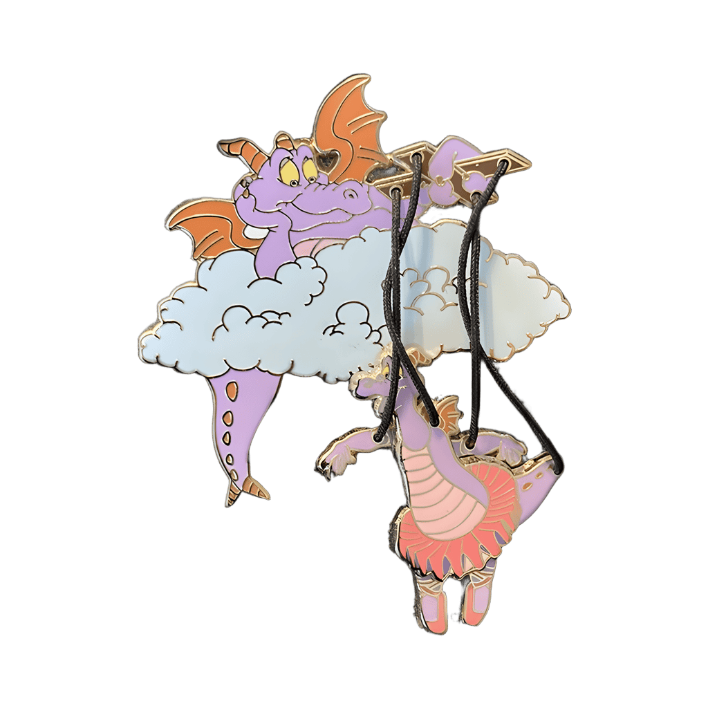 Figment in a cloud with a puppet Disney pin