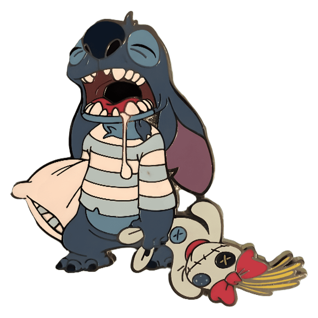 Sleepy Stitch with Pillow and Scrump Disney pin