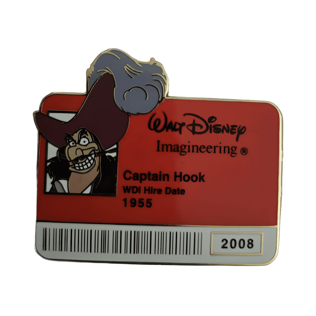 Captain Hook ID Badge Disney pin