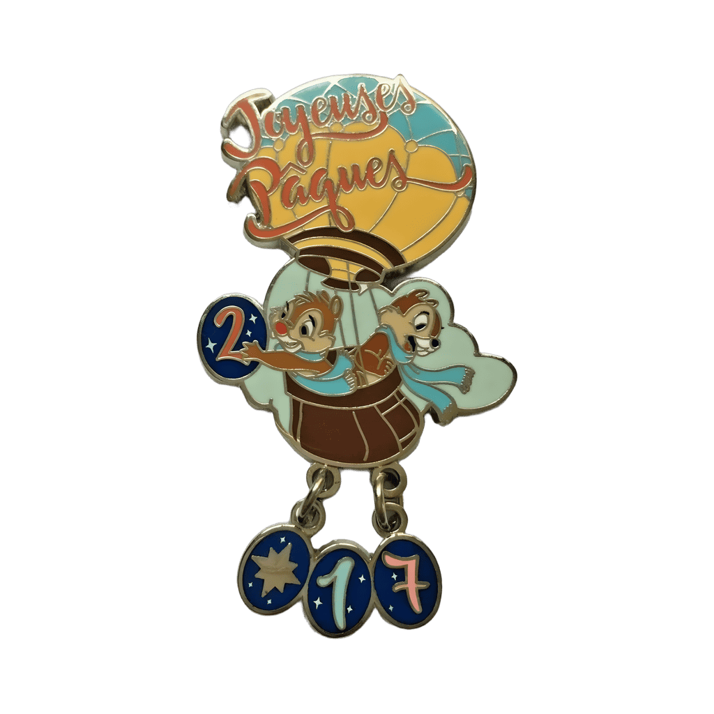 Joyeuses Pâques - Chip and Dale in Hot Air Balloon Disney pin