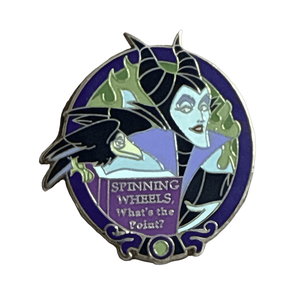 Maleficent with Spinning Wheel Book and Diablo Disney pin