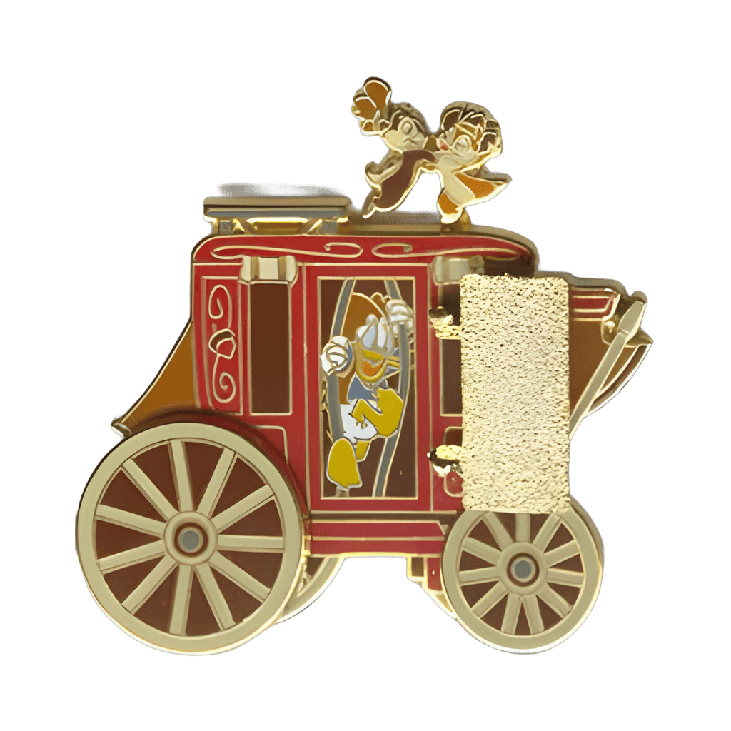 Chip & Dale atop a Stagecoach with Donald Inside Disney pin