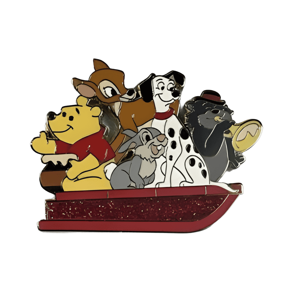 Winnie the Pooh, Bambi, Thumper, Pongo and Scat Cat Disney pin