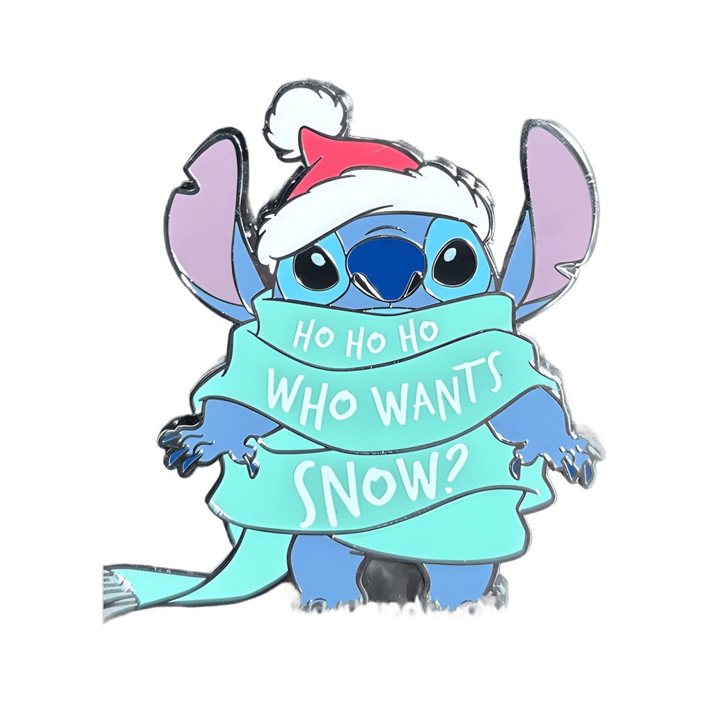 Stitch wrapped in scarf   Ho Ho Ho Who wants snow? Disney pin