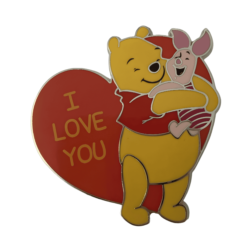 Pooh and Piglet I love you heart Disney pin