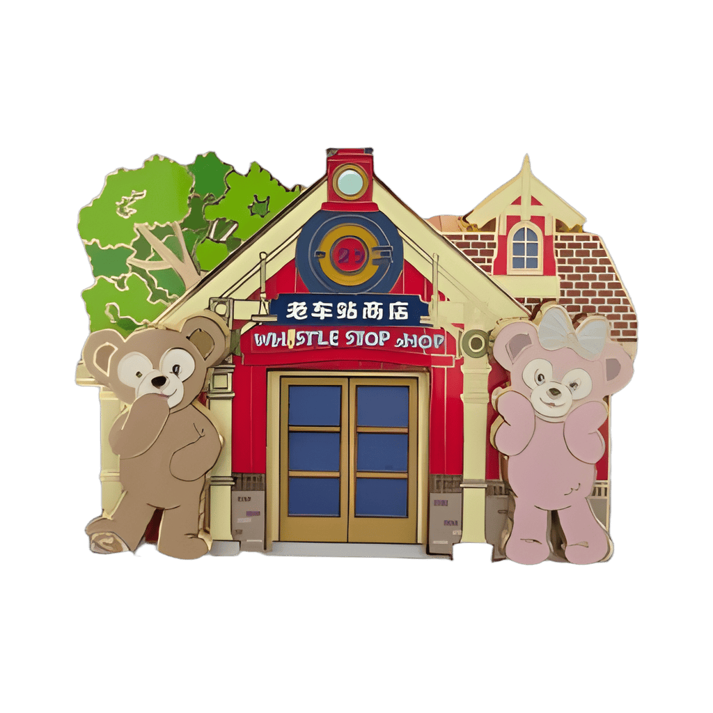 Duffy and ShellieMay at the Whistle Stop Shop Disney pin