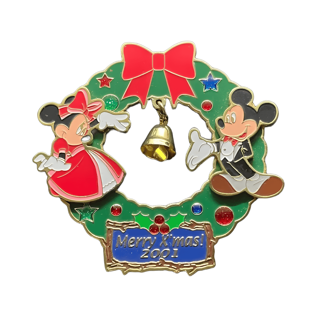 Mickey & Minnie Mouse - Wreath & Bell Disney pin