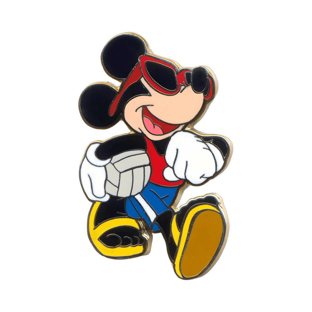 Mickey Wearing Red Sunglasses and Carrying a Volleyball Disney pin