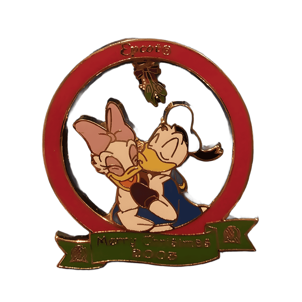 Donald and Daisy under the mistletoe Disney pin