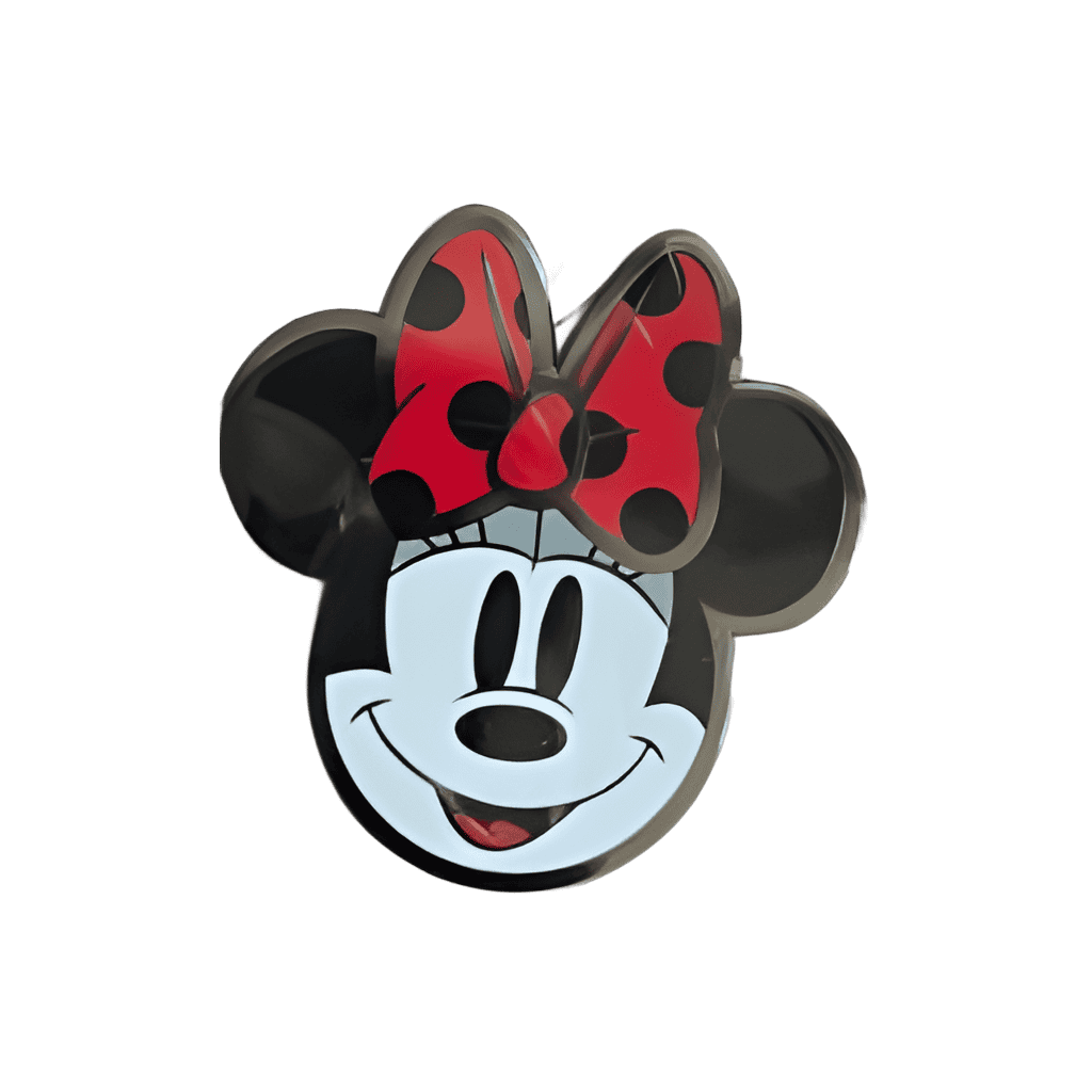 Minnie head with red and black polka dot bow Disney pin
