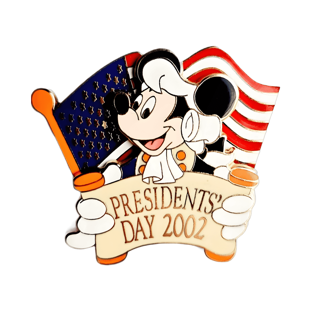 Mickey with Wig and American Flag, President's Day 2002 Disney pin