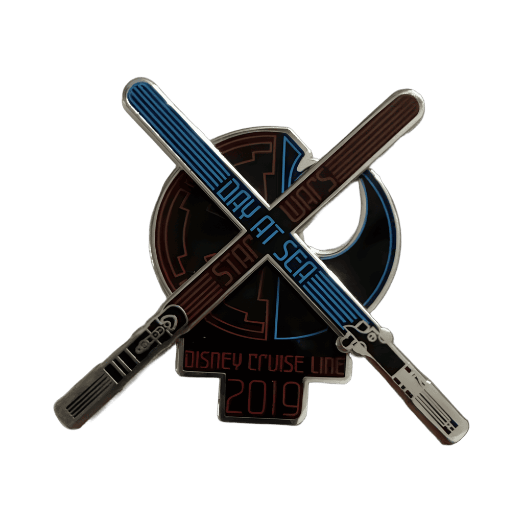 Resistance and New Order Split Symbol Under Crossed Lightsabers Disney pin