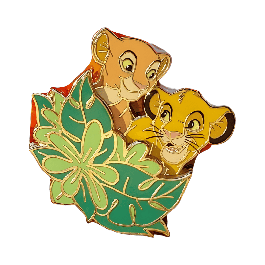 Young Simba and Nala with Leaves Disney pin