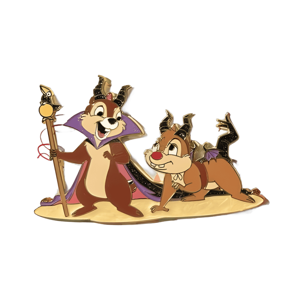 Chip and Dale as Human and Dragon Maleficent Disney pin