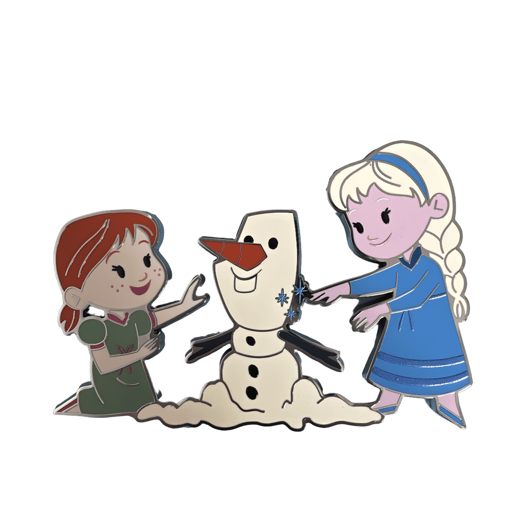 Baby Anna and Elsa building Olaf Disney pin