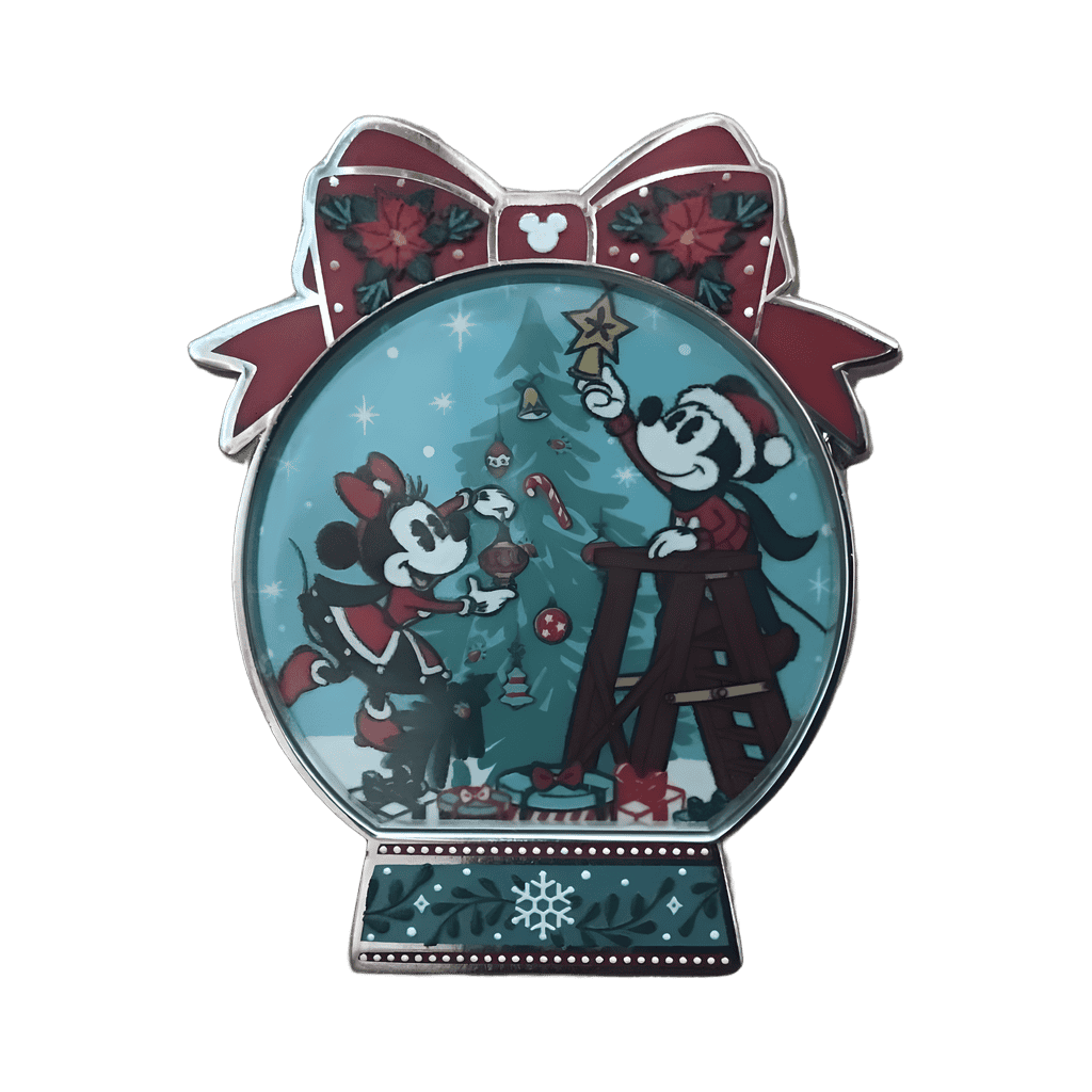 Minnie and Mickey Decorating a Christmas Tree Disney pin