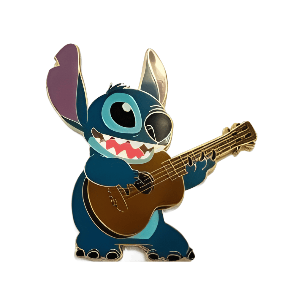 Stitch playing a guitar Disney pin