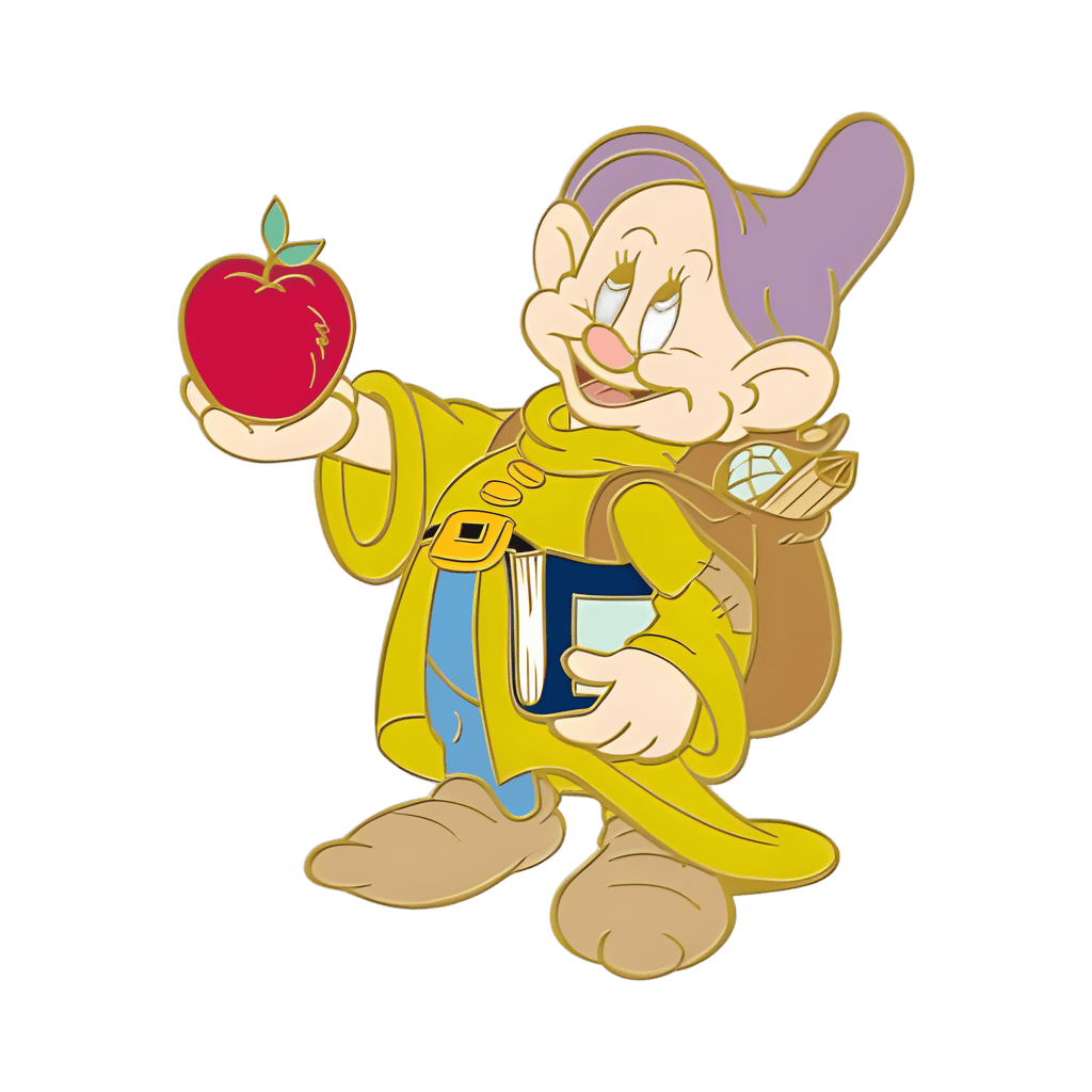 Dopey with apple Disney pin