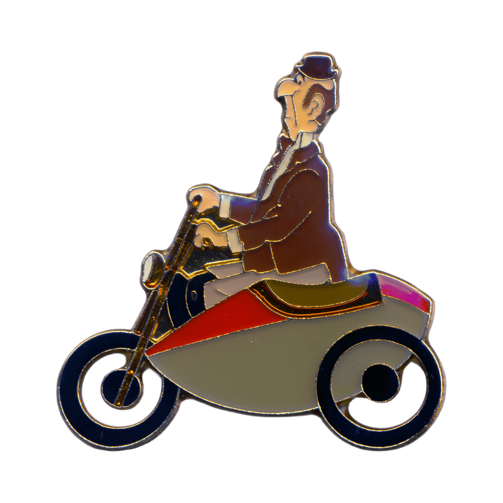 Edgar riding his motorcycle Disney pin